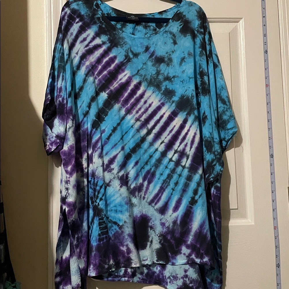 Advance Apparels Blue and Purple Tie-Dye Tunic